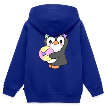 Sommer Pinguin Strand Party Pool Urlaub Tropisch - Kinder Premium Organic Zip Hoodie - Royalblau - Hinten - AI Model Kid Male (0cm)