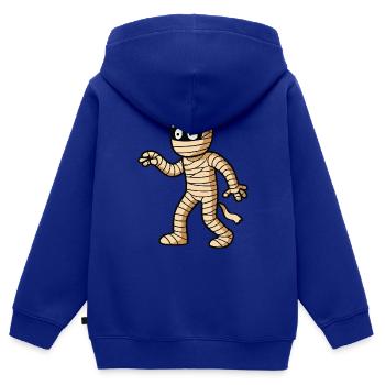 Mummy Comic - Kids Premium Organic Zip-up Hoodie - royal blue - Back - AI Model Kid Male (0cm)