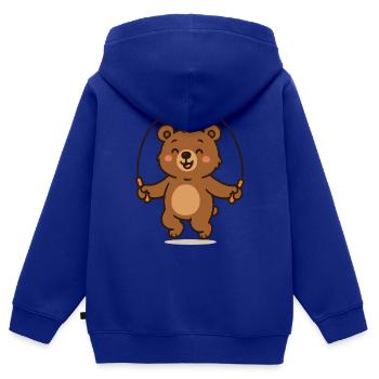 baer seilspringen - Kinder Premium Organic Zip Hoodie - Royalblau - Hinten - AI Model Kid Male (0cm)