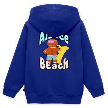 Alsace Beach - Sweat Premium à capuche zippé enfant bio - bleu roi - Dos - AI Model Kid Male (0cm)