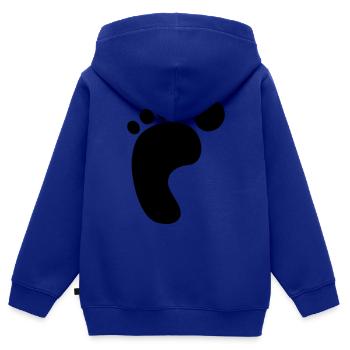 Left Foot Print - Kinder Premium Organic Zip Hoodie - Royalblau - Hinten - AI Model Kid Male (0cm)