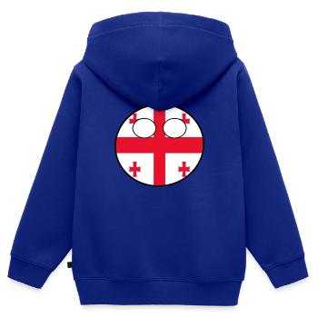 Countryball pays Patrie Géorgie - Sweat Premium à capuche zippé enfant bio - bleu roi - Dos - AI Model Kid Male (0cm)
