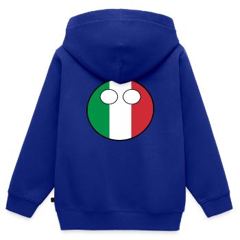 Countryball pays Patrie Italie - Sweat Premium à capuche zippé enfant bio - bleu roi - Dos - AI Model Kid Male (0cm)