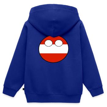 Countryball Pays Patrie Autriche - Sweat Premium à capuche zippé enfant bio - bleu roi - Dos - AI Model Kid Male (0cm)