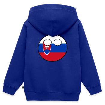 Countryball pays Patrie Slovaquie - Sweat Premium à capuche zippé enfant bio - bleu roi - Dos - AI Model Kid Male (0cm)