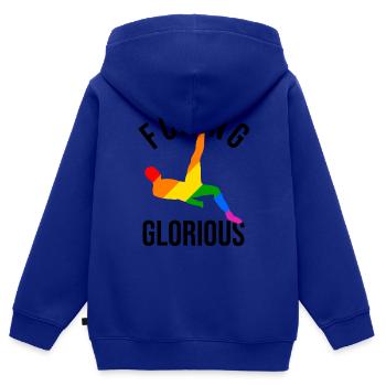 Fußball Fallrückzieher cooles Geschenk - Kinder Premium Organic Zip Hoodie - Royalblau - Hinten - AI Model Kid Male (0cm)