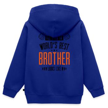 Weltbester Bruder - Kinder Premium Organic Zip Hoodie - Royalblau - Hinten - AI Model Kid Male (0cm)
