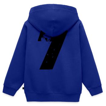 7 Zahl - Kinder Premium Organic Zip Hoodie - Royalblau - Hinten - AI Model Kid Male (0cm)