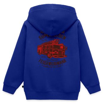 Feuerwehr - Kinder Premium Organic Zip Hoodie - Royalblau - Hinten - AI Model Kid Male (0cm)