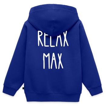 relax max - Sweat Premium à capuche zippé enfant bio - bleu roi - Dos - AI Model Kid Male (0cm)