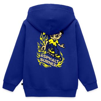 Asphalt burner flex - Kinder Premium Organic Zip Hoodie - Royalblau - Hinten - AI Model Kid Male (0cm)