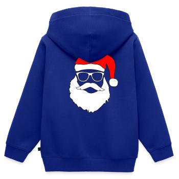 Cool Santa wears Sunglasses at Night Nikolaus XMAS - Kinder Premium Organic Zip Hoodie - Royalblau - Hinten - AI Model Kid Male (0cm)