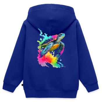 Meeresschildkröte - Kinder Premium Organic Zip Hoodie - Royalblau - Hinten - AI Model Kid Male (0cm)