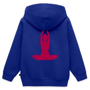Yoga Forms Silhouettes Meditation - Kids Premium Organic Zip-up Hoodie - royal blue - Back - AI Model Kid Male (0cm)