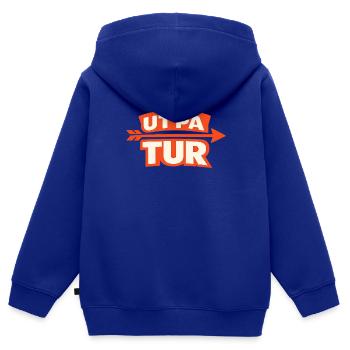 auf einer Reise - Kinder Premium Organic Zip Hoodie - Royalblau - Hinten - AI Model Kid Male (0cm)