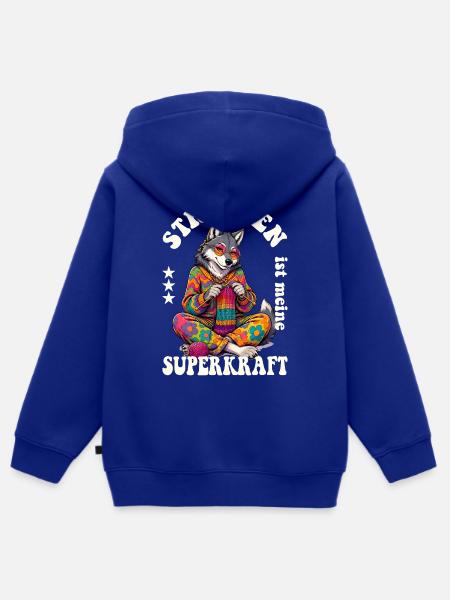 Stricken Strickerin Stricker - Kinder Premium Organic Zip Hoodie - Royalblau