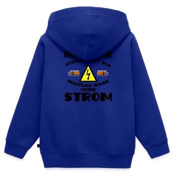 Elektriker stehen ständig unter Spannung - Kinder Premium Organic Zip Hoodie - Royalblau - Hinten - AI Model Kid Male (0cm)