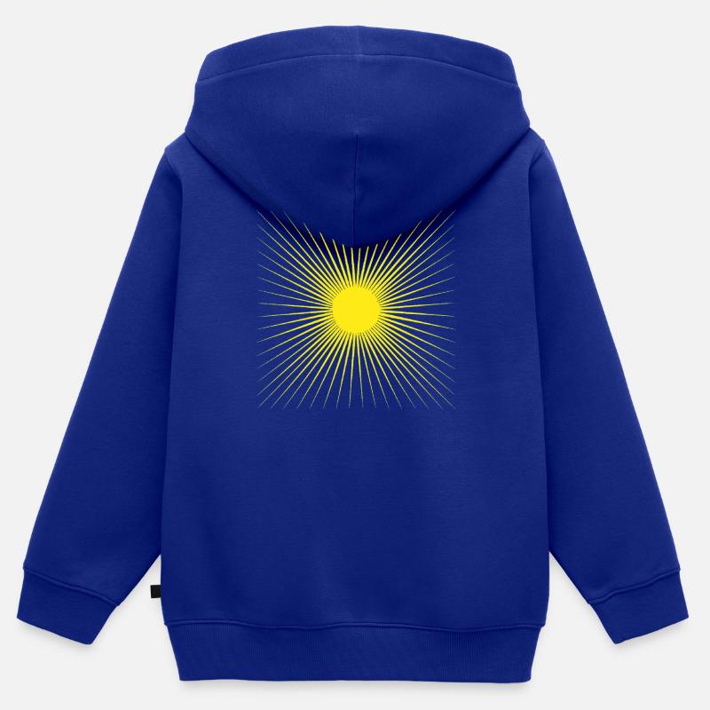 Soleil / soleil - Sweat Premium à capuche zippé enfant bio - bleu roi