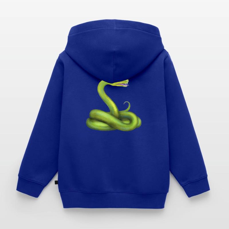 L’animal de la jungle du serpent python vert Sweat Premium à capuche zippé enfant bio