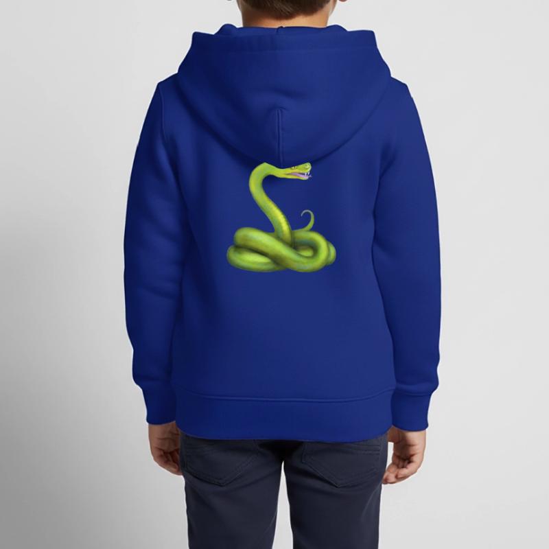 L’animal de la jungle du serpent python vert Sweat Premium à capuche zippé enfant bio