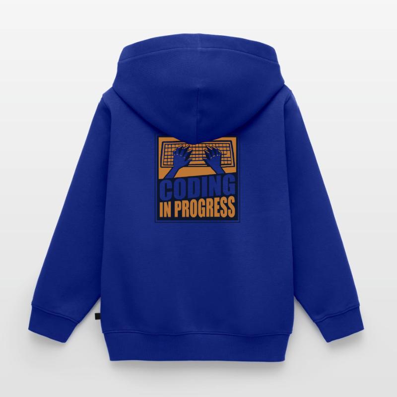 Coding In Progress Software Engineer Developer Kids Premium Organic Zip-up Hoodie