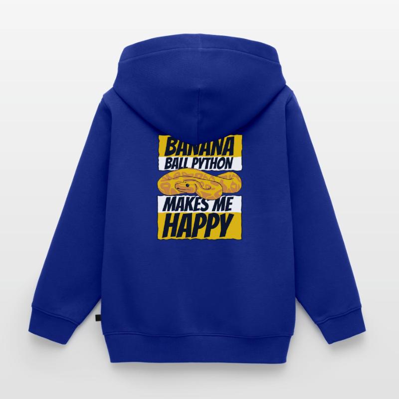 Makes Me Happy Schlange Python Banana Ball Python Kinder Premium Organic Zip Hoodie