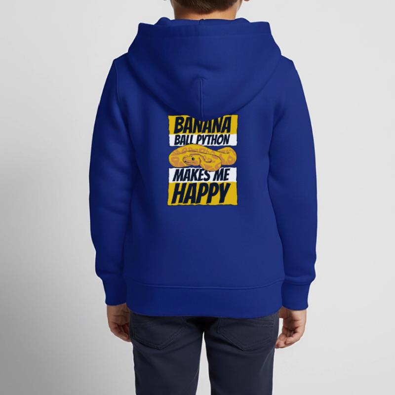 Me rend heureux Serpent Python Boule de banane Python Sweat Premium à capuche zippé enfant bio