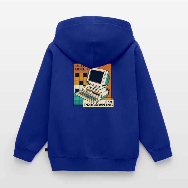 Please Be Quiet Software Engineer Developer Kids Premium Organic Zip-up Hoodie