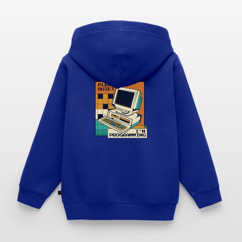 Please Be Quiet Software Engineer Developer Kids Premium Organic Zip-up Hoodie