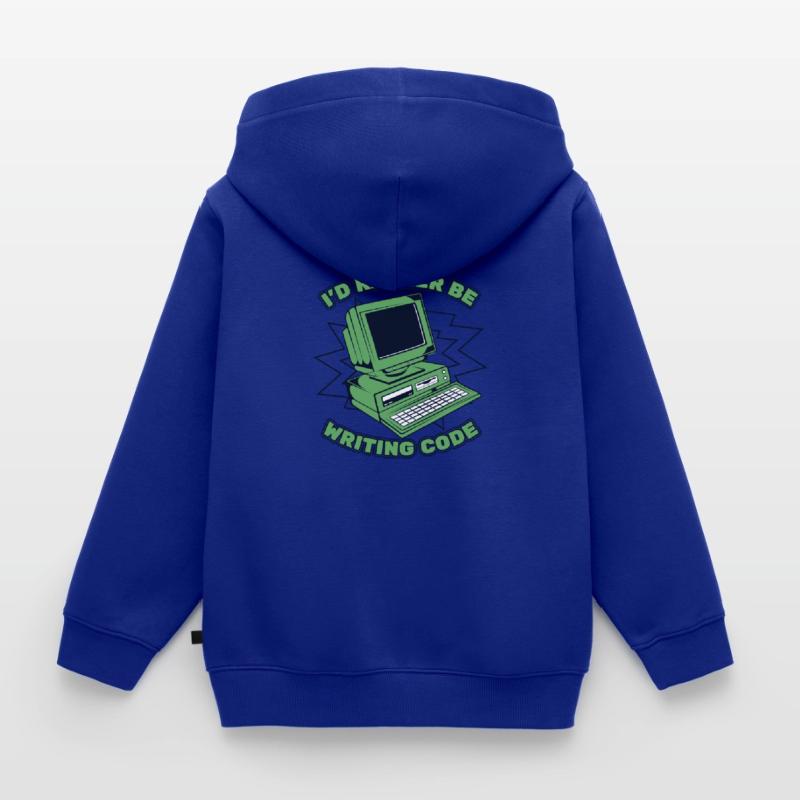 I'd Rather Be Writing Code Developer Coder Kinder Premium Organic Zip Hoodie
