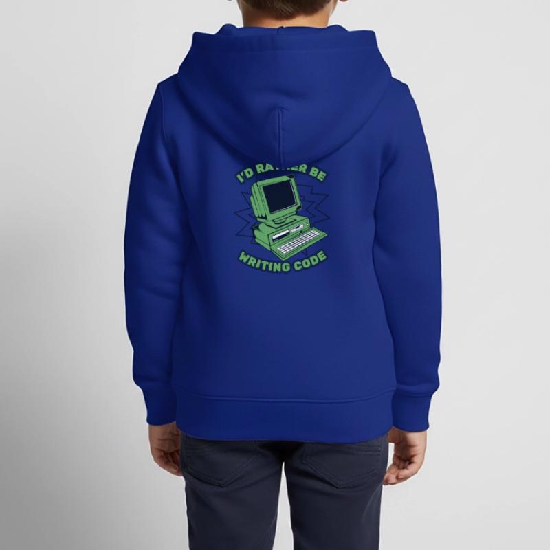 I'd Rather Be Writing Code Developer Coder Kinder Premium Organic Zip Hoodie