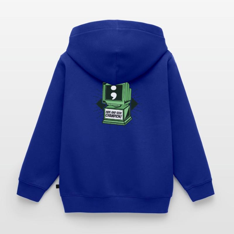 Hide And Seek Champion Software Engineer Coder Kids Premium Organic Zip-up Hoodie