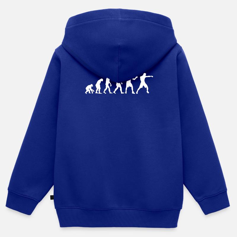 Evolution Boxer Boxhandschuhe Boxen Geschenk - Kinder Premium Organic Zip Hoodie - Royalblau