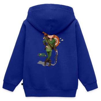 Robin Hood Schlitzohr Von Sherwood Mit Bogen - Kinder Premium Organic Zip Hoodie - Royalblau - Hinten - AI Model Kid Male (0cm)