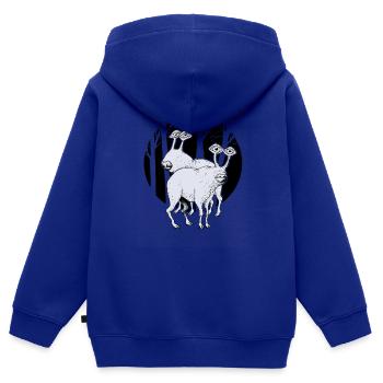 Wood Wild Animals - Sweat Premium à capuche zippé enfant bio - bleu roi - Dos - AI Model Kid Male (0cm)