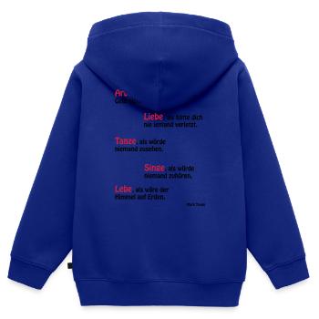 Mark Twain - Kinder Premium Organic Zip Hoodie - Royalblau - Hinten - AI Model Kid Male (0cm)