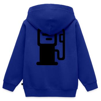 Poste d'essence - Sweat Premium à capuche zippé enfant bio - bleu roi - Dos - AI Model Kid Male (0cm)
