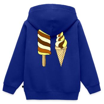 Eis - Kinder Premium Organic Zip Hoodie - Royalblau - Hinten - AI Model Kid Male (0cm)