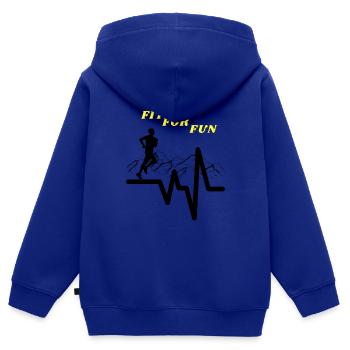 Jogging - Sweat Premium à capuche zippé enfant bio - bleu roi - Dos - AI Model Kid Male (0cm)