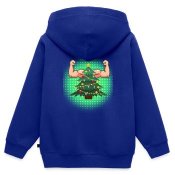 Christmas Muskelbaum - Kinder Premium Organic Zip Hoodie - Royalblau - Hinten - AI Model Kid Male (0cm)