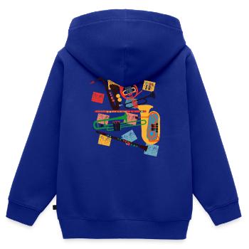 Bläser - Kinder Premium Organic Zip Hoodie - Royalblau - Hinten - AI Model Kid Male (0cm)
