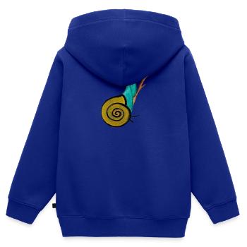 golden snail - Kinder Premium Organic Zip Hoodie - Royalblau - Hinten - AI Model Kid Male (0cm)