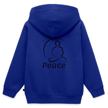 Friede - Kinder Premium Organic Zip Hoodie - Royalblau - Hinten - AI Model Kid Male (0cm)