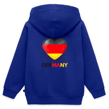 WM in Katar i Love Germany Fanartikel - Kinder Premium Organic Zip Hoodie - Royalblau - Hinten - AI Model Kid Male (0cm)