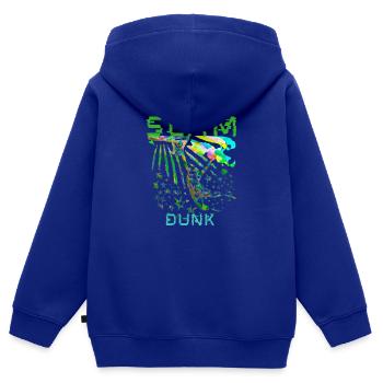SLAMDUNK Basketball Streetball Psycho Design - Sweat Premium à capuche zippé enfant bio - bleu roi - Dos - AI Model Kid Male (0cm)