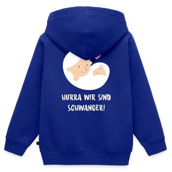 Schwangerschaft Babyparty Babyshower Boy Girl - Kinder Premium Organic Zip Hoodie - Royalblau - Hinten - AI Model Kid Male (0cm)