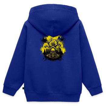 Der Geist von Tschernobyl von Mvisionary - Kinder Premium Organic Zip Hoodie - Royalblau - Hinten - AI Model Kid Male (0cm)