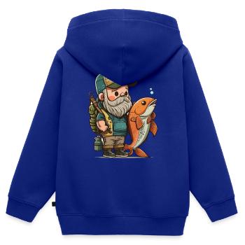 Fischer-Preis - Kinder Premium Organic Zip Hoodie - Royalblau - Hinten - AI Model Kid Male (0cm)