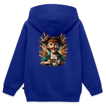 PiratBoy - Kinder Premium Organic Zip Hoodie - Royalblau - Hinten - AI Model Kid Male (0cm)