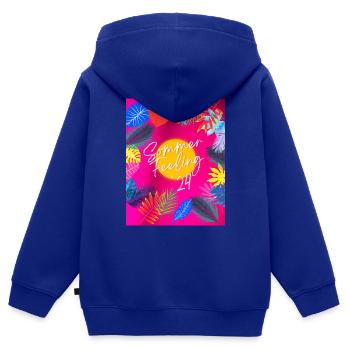 Sommer feeling 24 - Kinder Premium Organic Zip Hoodie - Royalblau - Hinten - AI Model Kid Male (0cm)